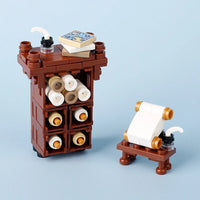 MOC Notice Board Bonfire Stove Medieval Town Street For LEGO Building Blocks Set