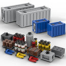 MOC Fuel Gas Tank Wine Barrels Forklift For LEGO Building Blocks Set
