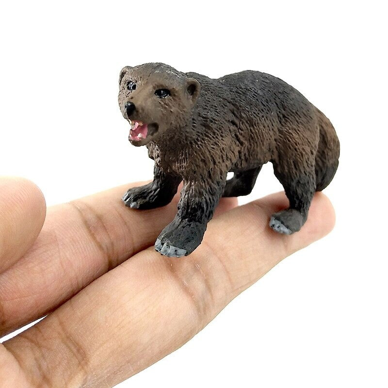 1pc Badger Wolverine Anteater Beaver Animal Miniature Art Toy Figure Doll DIY