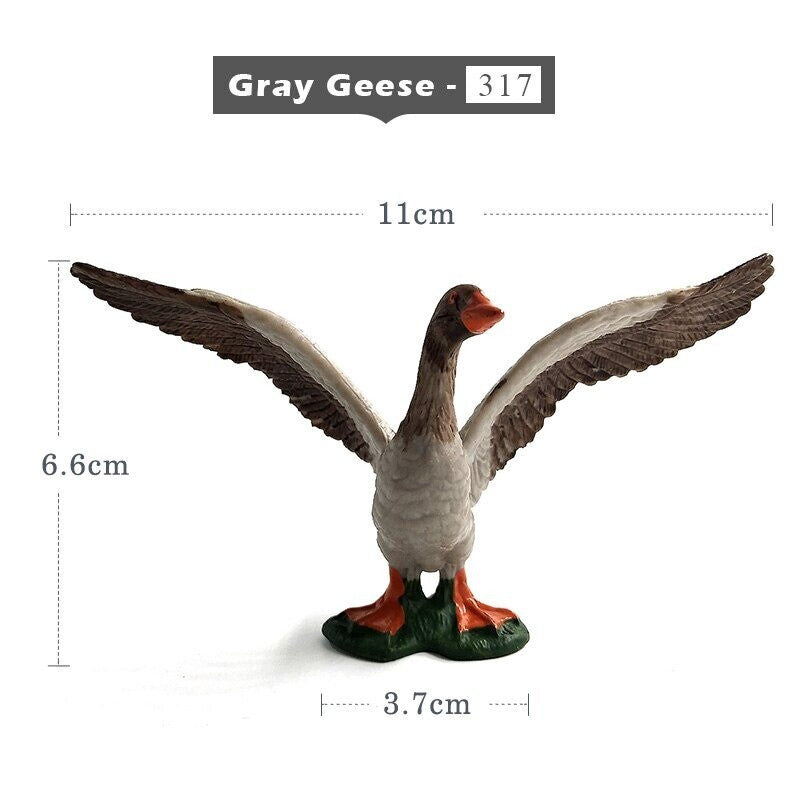 1pc Simulation Chicken Duck Goose Figurine Animal Miniature Art Toy Figure Doll
