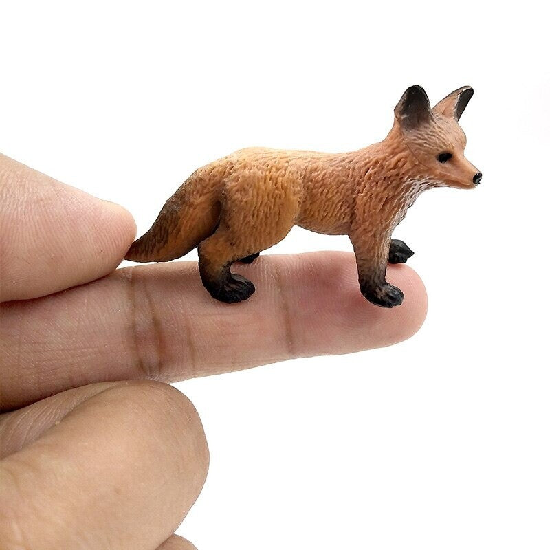1pc Simulation Mini Fox Pig Porket Farm Animal Miniature Art Toy Figure Doll