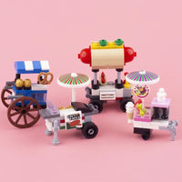 MOC City Food Stall Call Box Street Trolley for Lego Sets Building Blocks Set