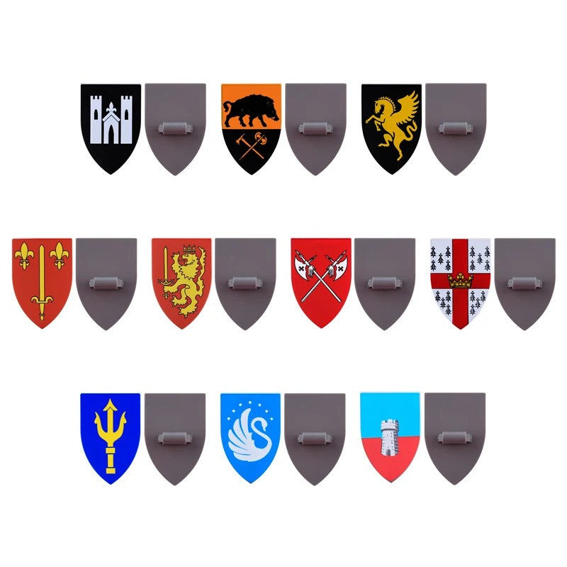 Medieval Military Knights Wolf Shield Armor For LEGO Building Blocks Brick Toy