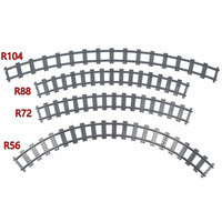 Train Rail Curve Fork Tracks R56 R72 R88  for Lego Kit Train Building Blocks Set