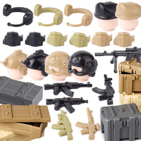 Military MOC SWAT Gun Weapon Box Container Headset Building Blocks Brick Toy DIY