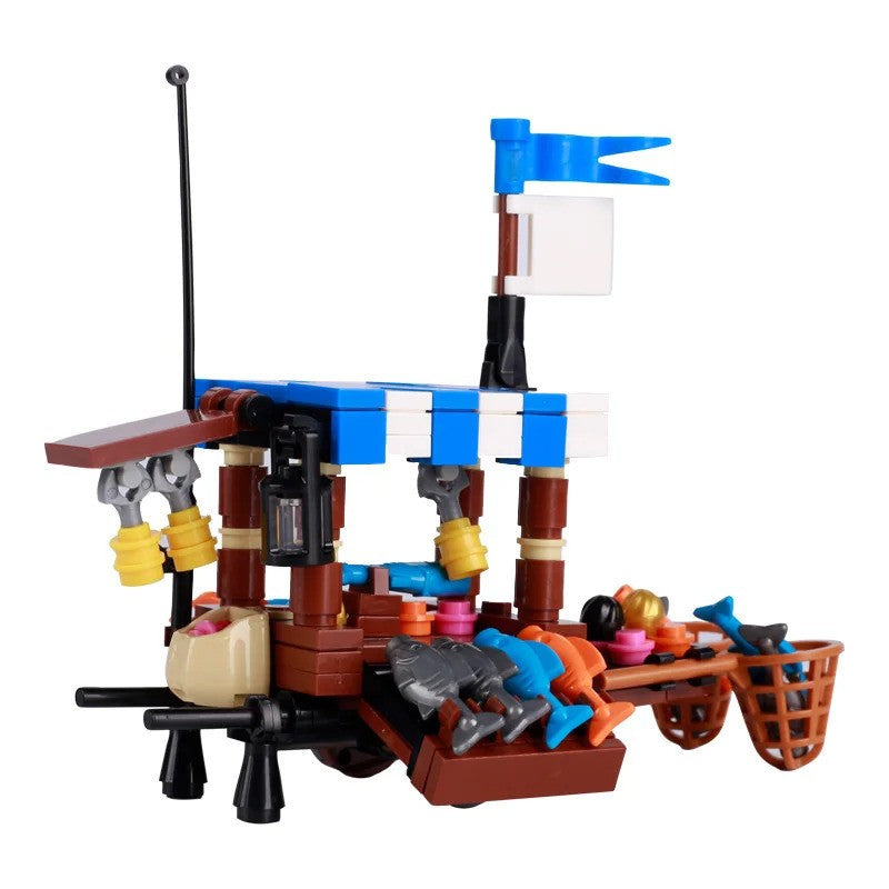 MOC City Food Stall Call Box Street Trolley for Lego Sets Building Blocks Set
