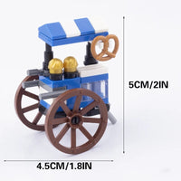 MOC City Food Stall Call Box Street Trolley for Lego Sets Building Blocks Set