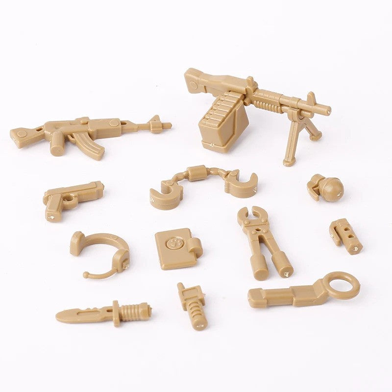 Military MOC SWAT Gun Weapon Box Container Headset Building Blocks Brick Toy DIY
