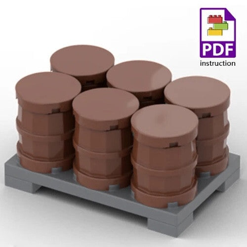 MOC Fuel Gas Tank Wine Barrels Forklift For LEGO Building Blocks Set