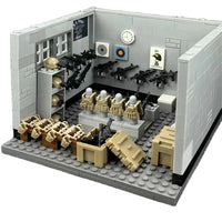 294pcs WW2 Military Weapon Warehouse Training Model Base Building Blocks Toy DIY