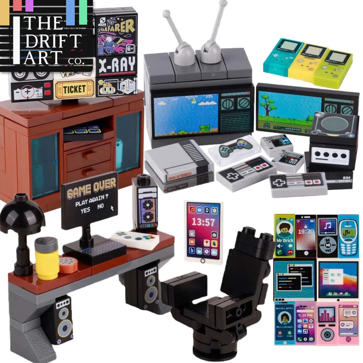 Computer Console Phone Tablet MOC TV City for Lego Building Blocks Sets DIY
