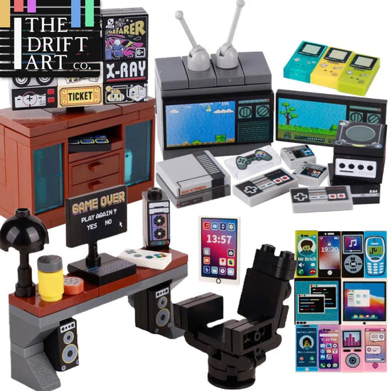 Computer Console Phone Tablet MOC TV City for Lego Building Blocks Sets DIY