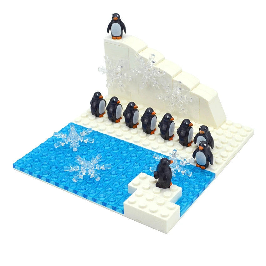 Penguin Glacier Icy Snow world City Animals Zoo for LEGO Building Blocks Set DIY