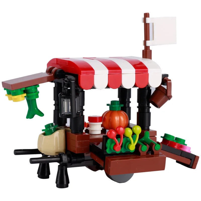 MOC City Food Stall Call Box Street Trolley for Lego Sets Building Blocks Set