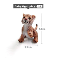 1pc Simulation mini Lion Tiger Lynx Animal Miniature Art Toy Figure Doll