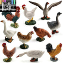 1pc Simulation Chicken Duck Goose Figurine Animal Miniature Art Toy Figure Doll