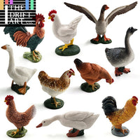 1pc Simulation Chicken Duck Goose Figurine Animal Miniature Art Toy Figure Doll
