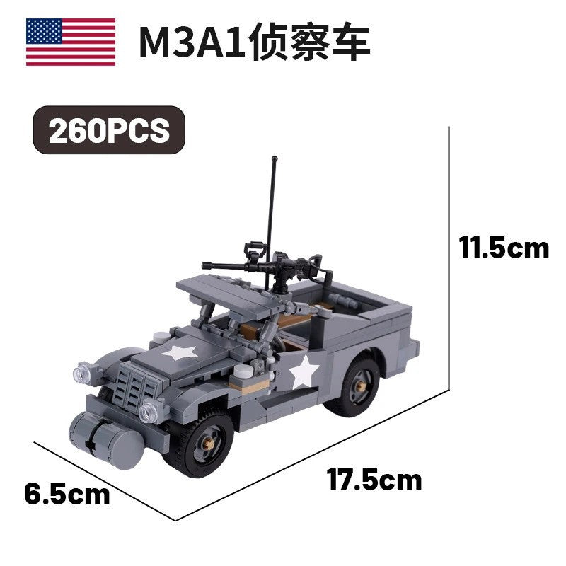 WW2 Military Tank Army Soldier Vehicle Car For LEGO Building Blocks Brick Toy