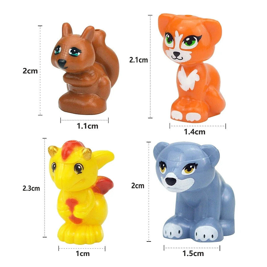 City Animals Cute Dog Sheep Chicken goat pig Cow for LEGO Building Blocks Sets