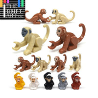 MOC Animal Monkey Ape Anglerfish Dragon Fish for LEGO Sets Building Block Set