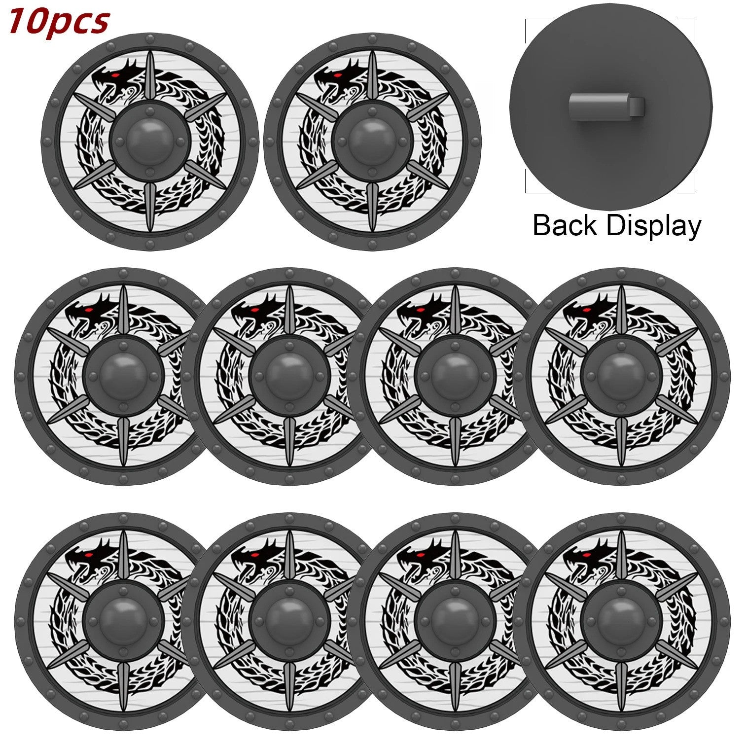 Medieval Military Knights Shields Middle Age For LEGO Building Blocks Brick Toy
