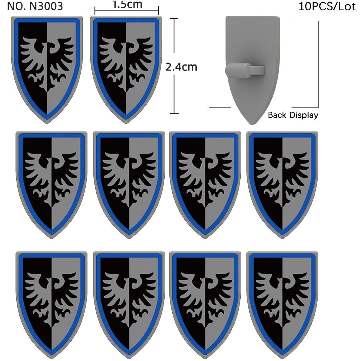 Medieval Military Knights Shields Middle Age For LEGO Building Blocks Brick Toy