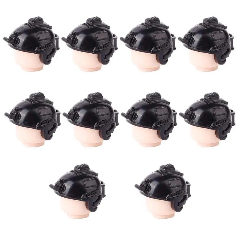 Military MOC SWAT Gun Weapon Box Container Headset Building Blocks Brick Toy DIY