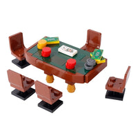MOC City Poker Table Slots Chess Cards Game Room For LEGO Building Blocks Set
