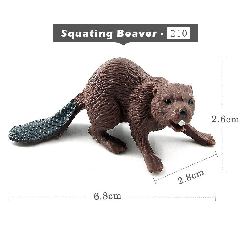 1pc Badger Wolverine Anteater Beaver Animal Miniature Art Toy Figure Doll DIY
