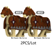 City Animals Medeival Military Knights Horse Warhorse Eagle for LEGO Building Blocks Sets