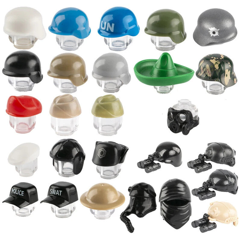 10pcs Military Soldier Trooper Helmet Hat Mask For LEGO Building Block Brick Toy