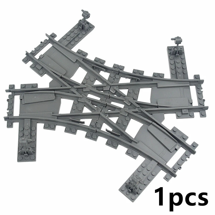 Train Rail Curve Fork Tracks R56 R72 R88  for Lego Kit Train Building Blocks Set
