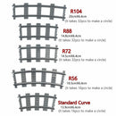 Train Rail Curve Fork Tracks R56 R72 R88  for Lego Kit Train Building Blocks Set