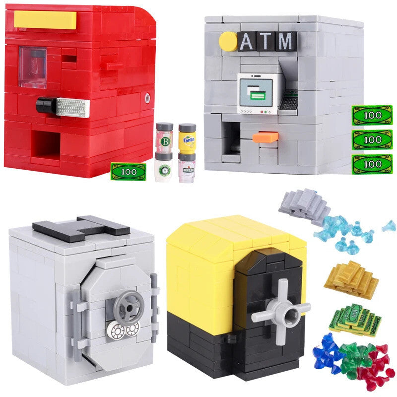 MOC City ATM Vending Machine Gold Bar  Money For Lego Building Block Brick Sets