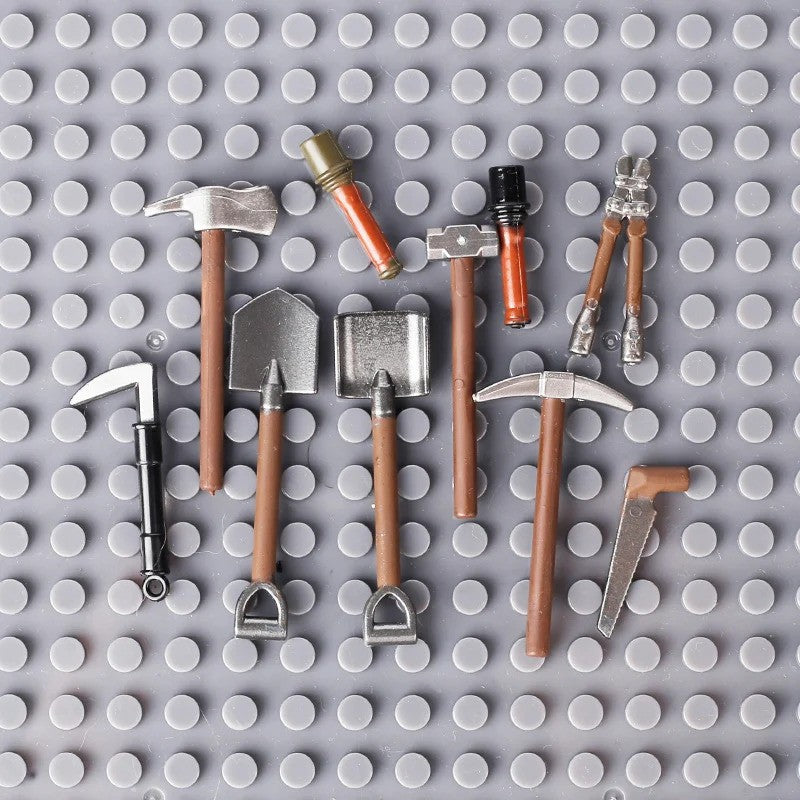 Military SWAT Weapon Shovel Arms Farm Tools Soldier Army Building Blocks Toy DIY