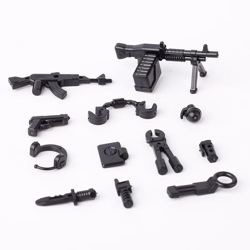 Military MOC SWAT Gun Weapon Box Container Headset Building Blocks Brick Toy DIY