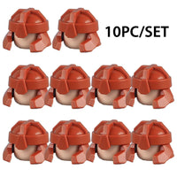 MOC Medieval Viking Helmet Cowboy Hat Elf Hair for LEGO Building Block Set