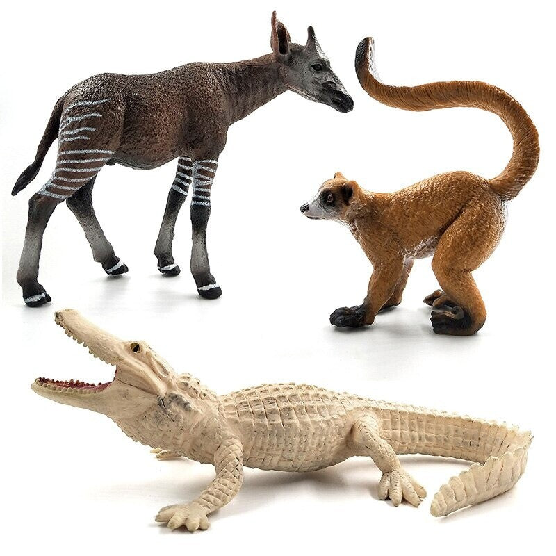 1pc Ostrich Meerkat Okapi Swan Crocodile Animal Miniature Art Toy Figure Doll