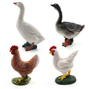 1pc Simulation Chicken Duck Goose Figurine Animal Miniature Art Toy Figure Doll