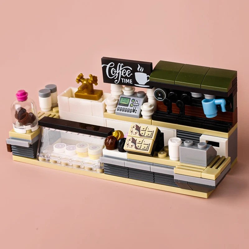 MOC City Food Stall Call Box Street Trolley for Lego Sets Building Blocks Set