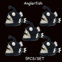MOC Animal Anglerfish Dragon Midnight Zone Fish for LEGO Sets Building Block Set