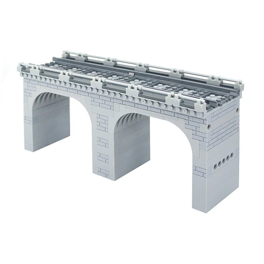 City Train Track Viaduct Railway MOC for Lego Kit Building Blocks Brick Sets DIY