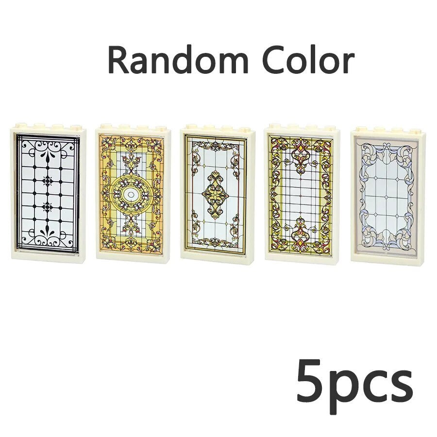 Church Window 57895 60596 1x4x6 House Parts for LEGO Sets Building Block Sets