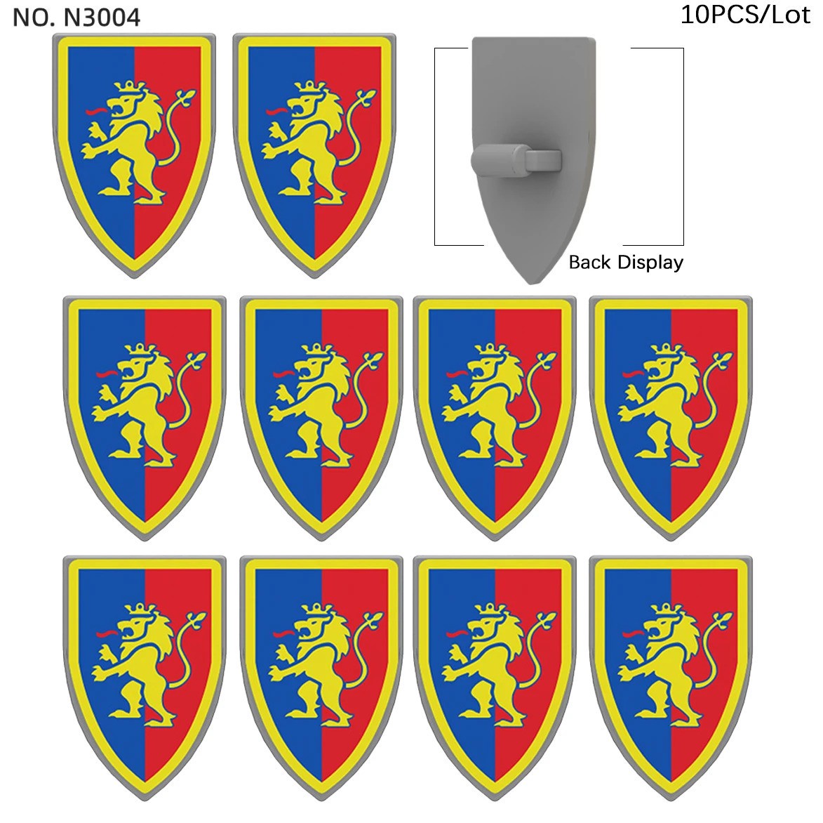 Medieval Military Knights Shields Middle Age For LEGO Building Blocks Brick Toy