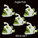 MOC Animal Anglerfish Dragon Midnight Zone Fish for LEGO Sets Building Block Set