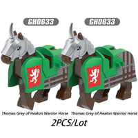 City Animals Medeival Military Knights Horse Warhorse Eagle for LEGO Building Blocks Sets