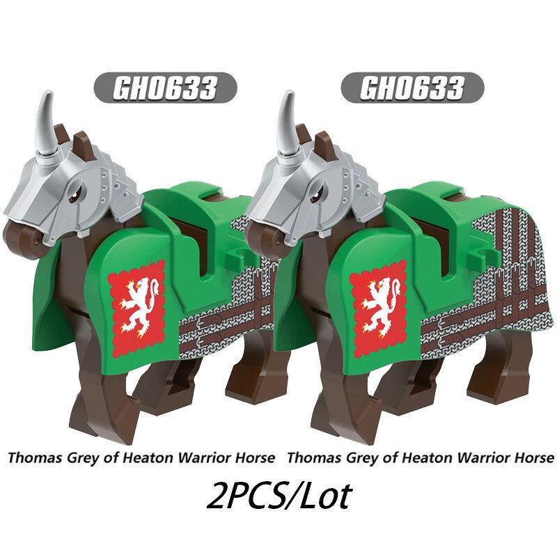 City Animals Medeival Military Knights Horse Warhorse Eagle for LEGO Building Blocks Sets