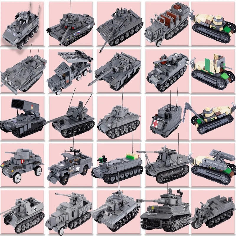 WW2 Military Tank Army Soldier Vehicle Car For LEGO Building Blocks Brick Toy