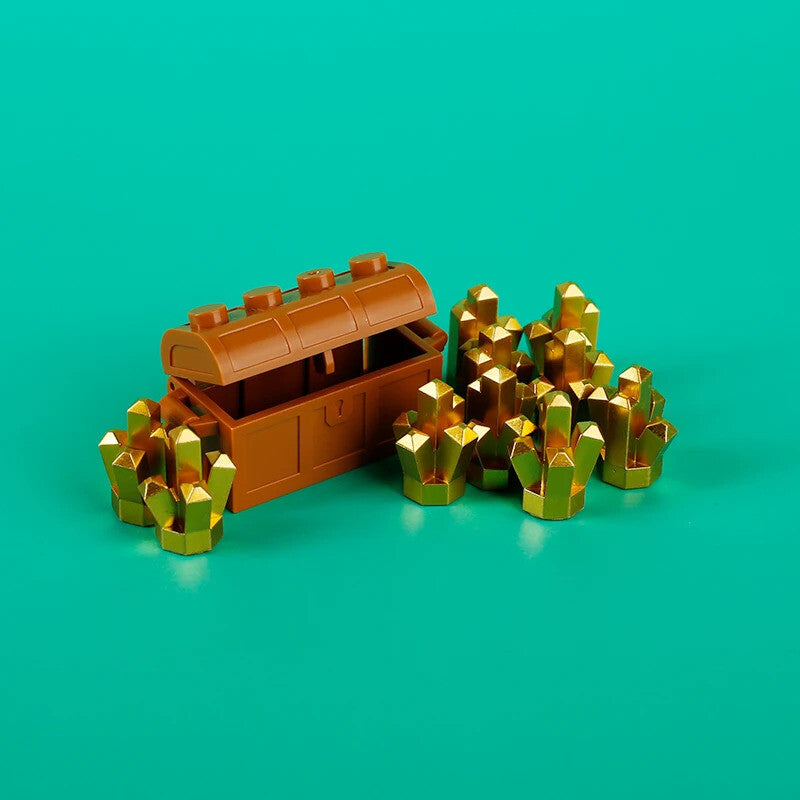 Treasure Pirate Map MOC Jewels Gold Ore Silver For Lego Building Block Brick Set