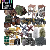 Military Oil Drum Fuel Tank Army War Scene For LEGO Building Blocks Brick Toy
